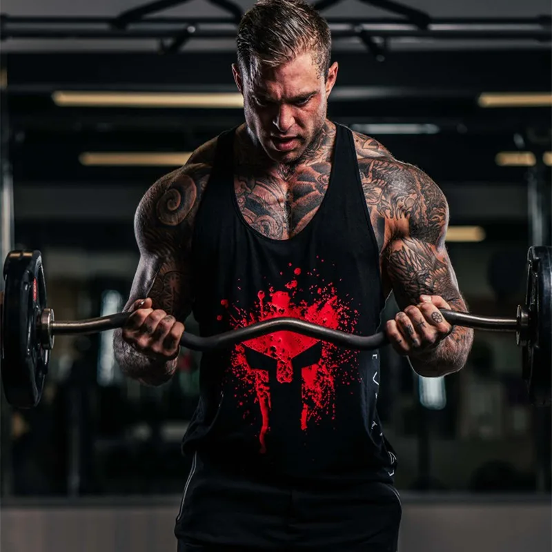 

NEW 2021 Gyms Workout Sleeveless Shirt Sports Tank Top Men Bodybuilding Fitness Sports Cotton T-shirt Men Running Vest