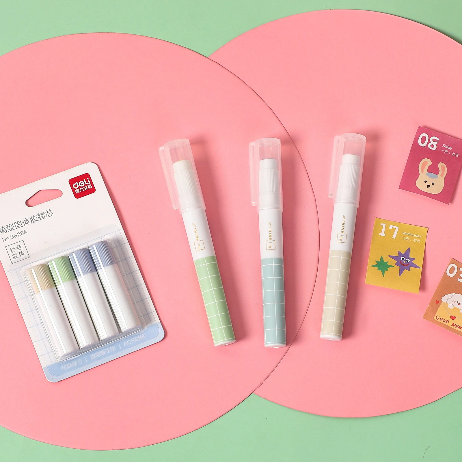 JIANWU Wholesale Fast Dry Glue Stick Color Jelly Solid Glue Pen Shape Spare Stick Refill Creative DIY Study and Office Supplies image 2