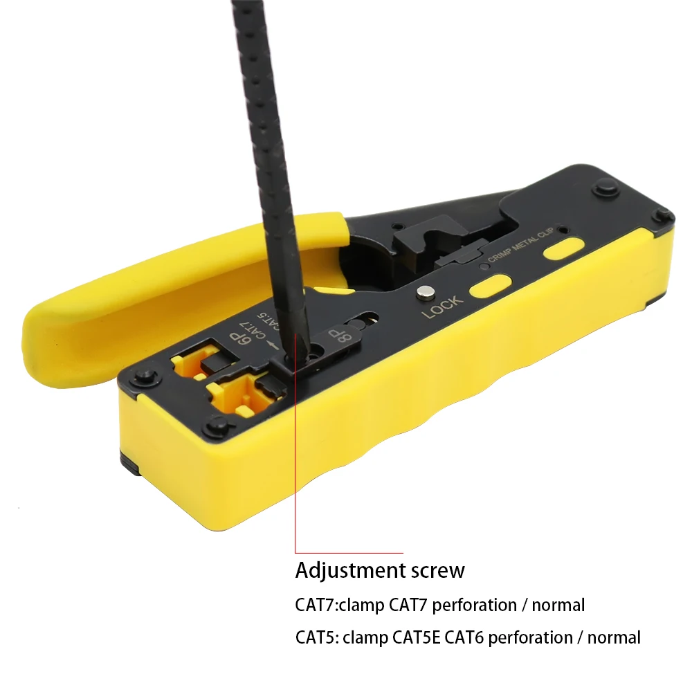 CAT5 CAT6 CAT7 패스 스루 크림퍼 크림핑 도구, 표준 RJ45 RJ12 RJ11 커넥터용, CAT6a 차폐 모듈러 플러그