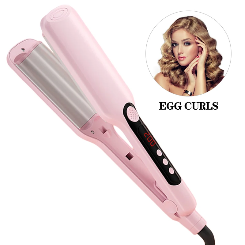 

25mm Wave Ripple Egg Rolls Hair Curler 2 Barrel Hair Curlers Ceramic Fast Heating Curling Iron Hair Care Wave Styling Tools