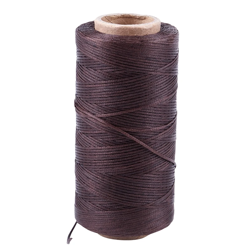 

260M 150D 1MM Leather Sewing Waxed Wax Thread Hand needle Cord Craft DIY New Color:Dark Brown