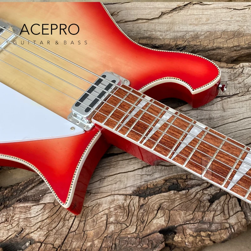 Cherry Burst Color Electric Bass Guitar, R Shape Tailpiece Bridge, Rosewood Fingerboard, Free Shipping, 4 String