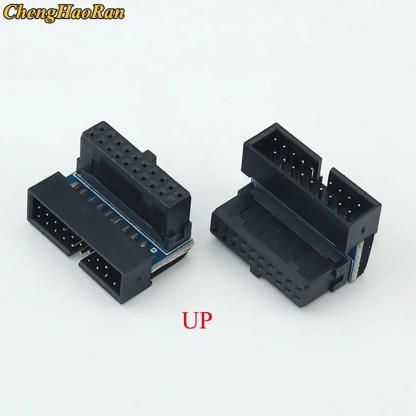 ChengHaoRan 1pcs USB 3.0 90 /180 degree 20pin 19pin male connector motherboard chassisplugged plate IDC 20 pin connector socket