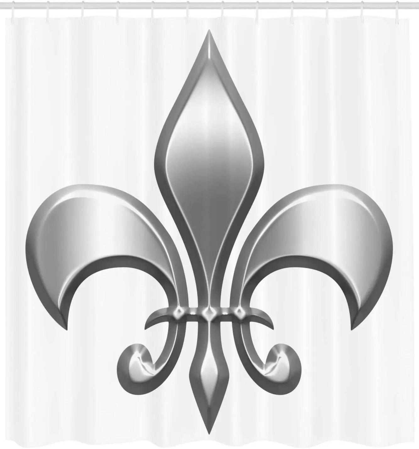 Fleur De Lis Shower Curtain Lily Flower Nobility of Knights in Medieval Time European Iris Bathroom Decor Set with Hooks 70