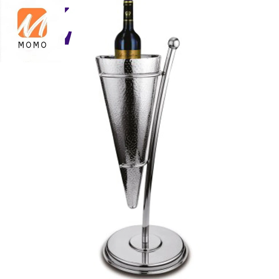 Tableware Accessories for Restaurant V Shape Champagne Beer Display Giant Hammered Stainless Steel Chiller Wine Cooler Bucket