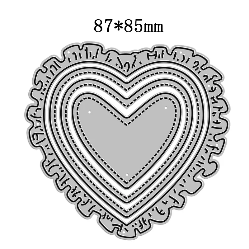 2021 New Beautiful Heart Pattern Metal Cutting Dies for Scrapbooking Paper Craft and Xmas Card Making Embossing Decor No Stamps