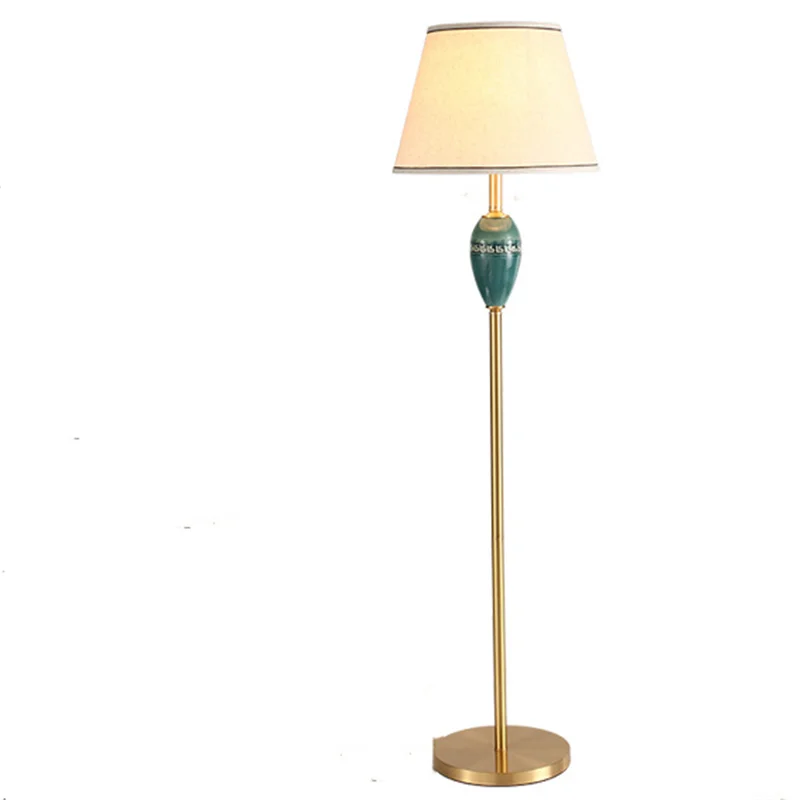 Chinese Style Simple Elegant Ceramic Floor Lamp For BedRoom Bedside Living Room Foyer Study Reading Night Standing Lamp 190145