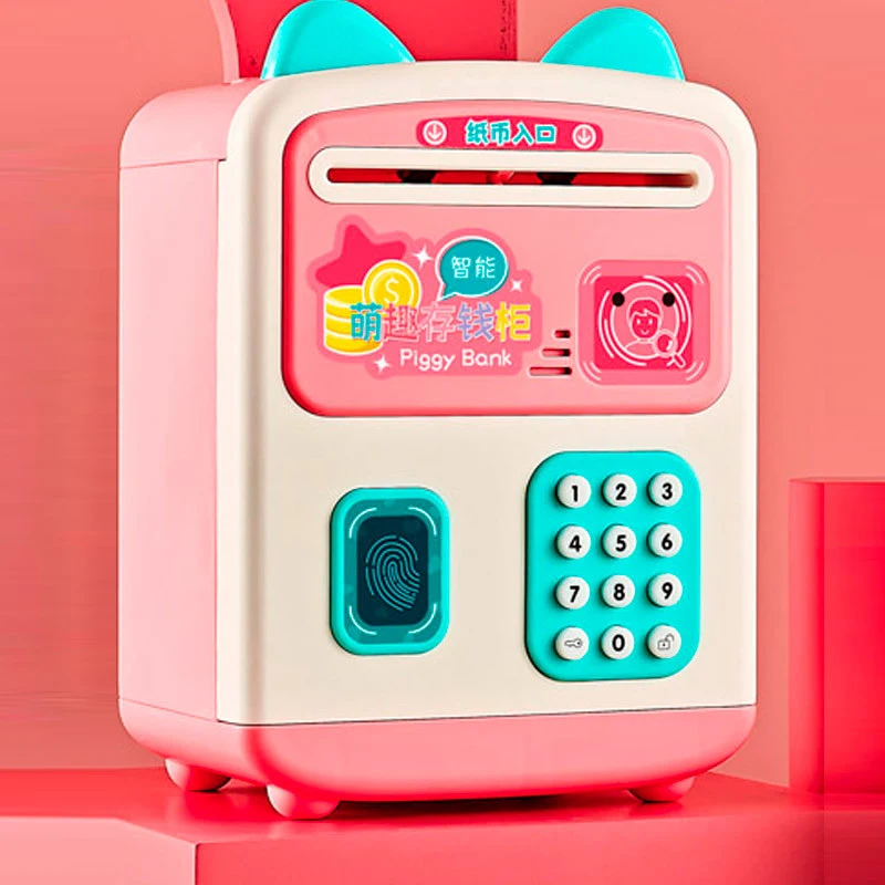 New Fingerprint Electronic Piggy Bank ATM Password Money Box Cash Coin Saving Box For Kids Birthday Christmas Gift копилка