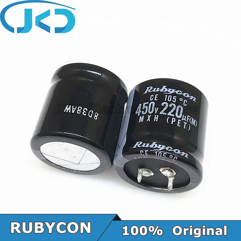 4pcs/10pcs RUBYCON 220UF 450V MXG / MXH / VXG Series 30*30mm 220UF450V 450V220UF 30x30mm Aluminum Electrolytic Capacitor