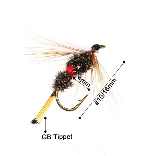 Imagen 2 del producto Vampfly-señuelo de pesca con mosca, cebo de pesca con mosca real Coachman, moscas secas para trucha, Galgo, Char, 10 unids/paquete