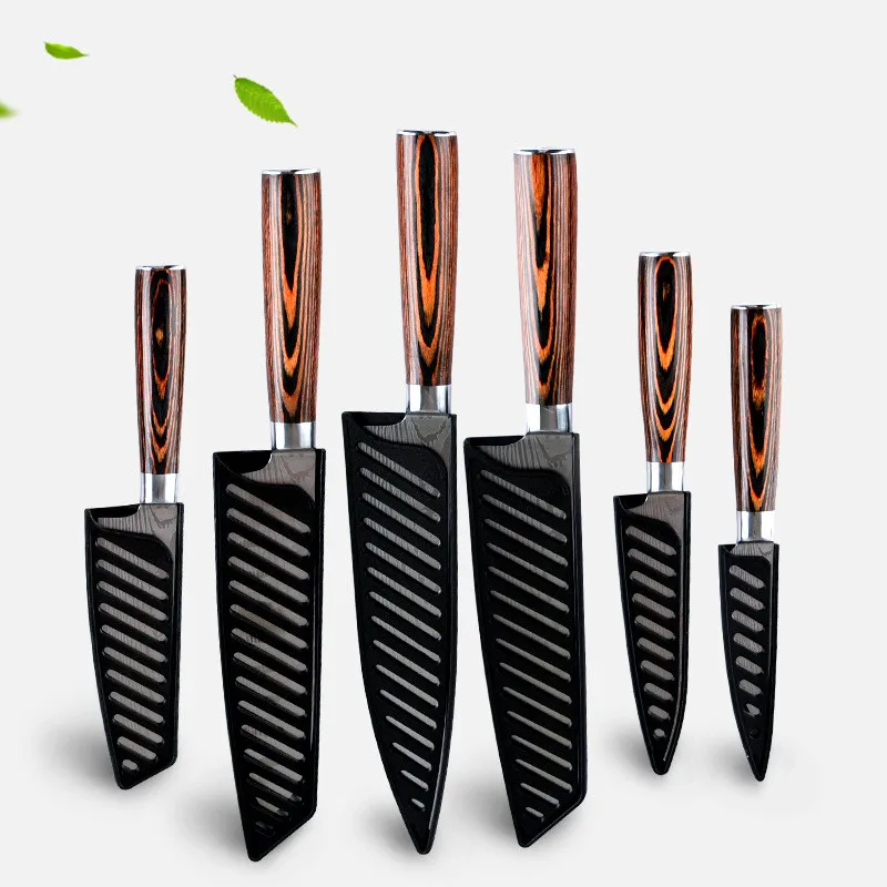 Coltello da affettare giapponese da 8 pollici coltello da cuoco damasco coltello da cucina Twosun coltello affilato in acciaio inossidabile coltello da frutta per carne