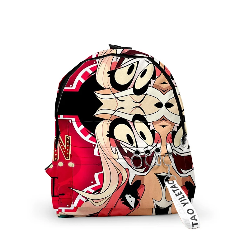 Anime Hazbin Backpack Bag Cosplay Hote Canvas Bag Alastor School Bags Girls Mochila Charlie Dust Vaddie Notebook Travel Bag