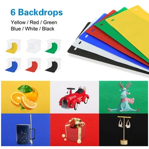 Puluz plegable caja de luz de mesa de luz mini caja de fotos de fotografía de fotografía estudio de la tienda de tiro de luz kit de caja y 6 fondos de colores 8 Mejor caja de fotos de estudio de ventas - №7