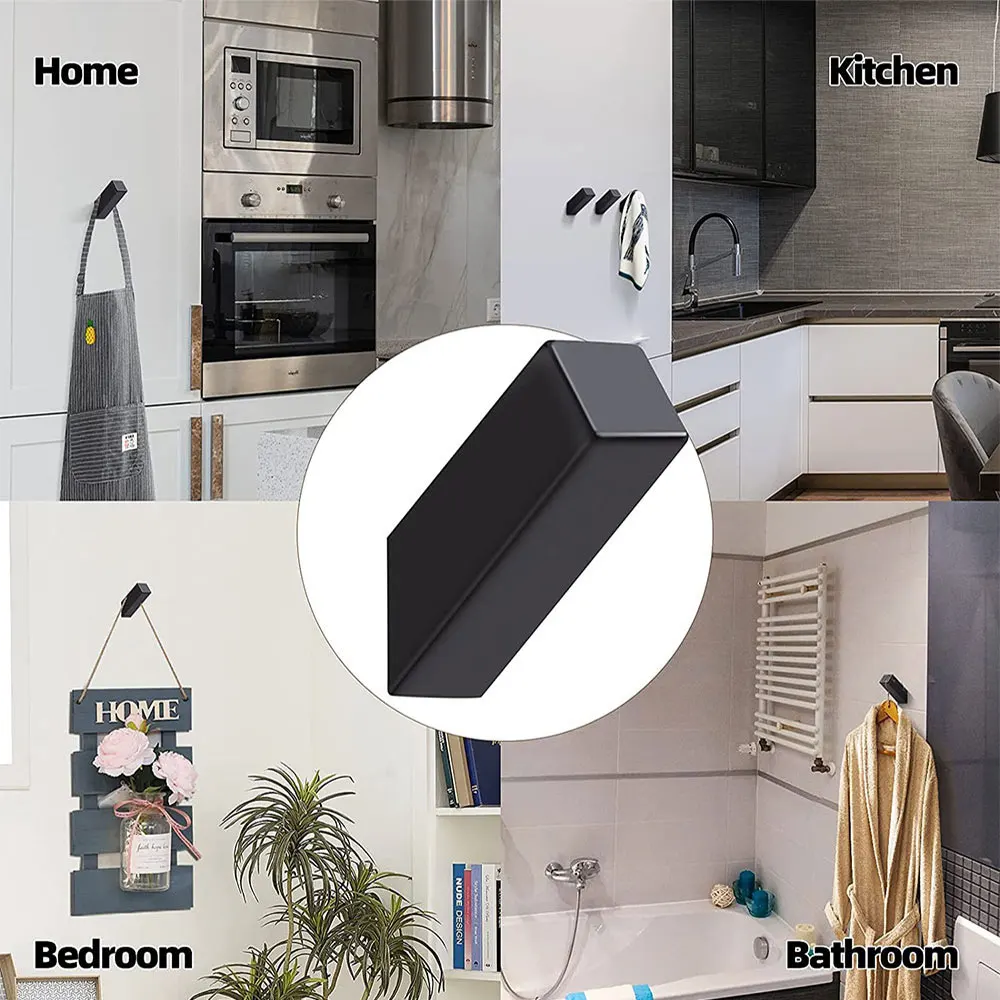 2/4 Uds. Gancho de acero inoxidable 304 para ropa, abrigo, sombrero, toallas, gancho para bata de estilo cuadrado, montado en la pared para baño, cocina, garaje Universa