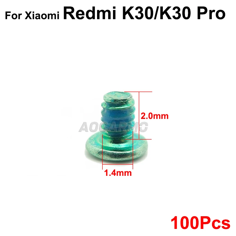 Aocarmo 100Pcs For Xiaomi Redmi K30 Pro 1.4mm*3.8mm 1.4mm*3.5mm 1.4mm*2mm Inside Motherboard Screws Middle Frame Screw Repair