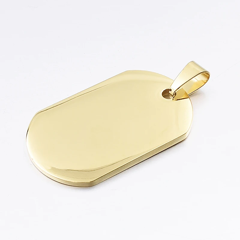

Gokadima Fashion Gold Color Stainless Steel Military Dog tag Pendant Necklace, 3.8cm*2.2cm, Mens Jewellery Wholesale