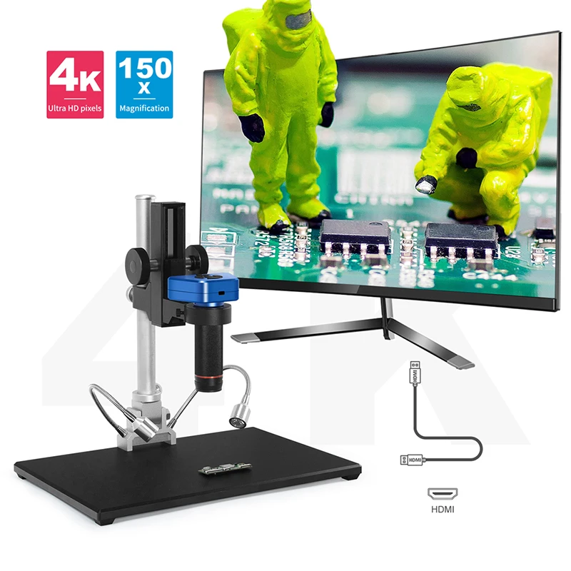 Microscope numérique HDMI FHD 4K HDMI/USB 150X, ensemble de caméras pour téléphone PCB SMD CPU soudage montre réparation de caméras