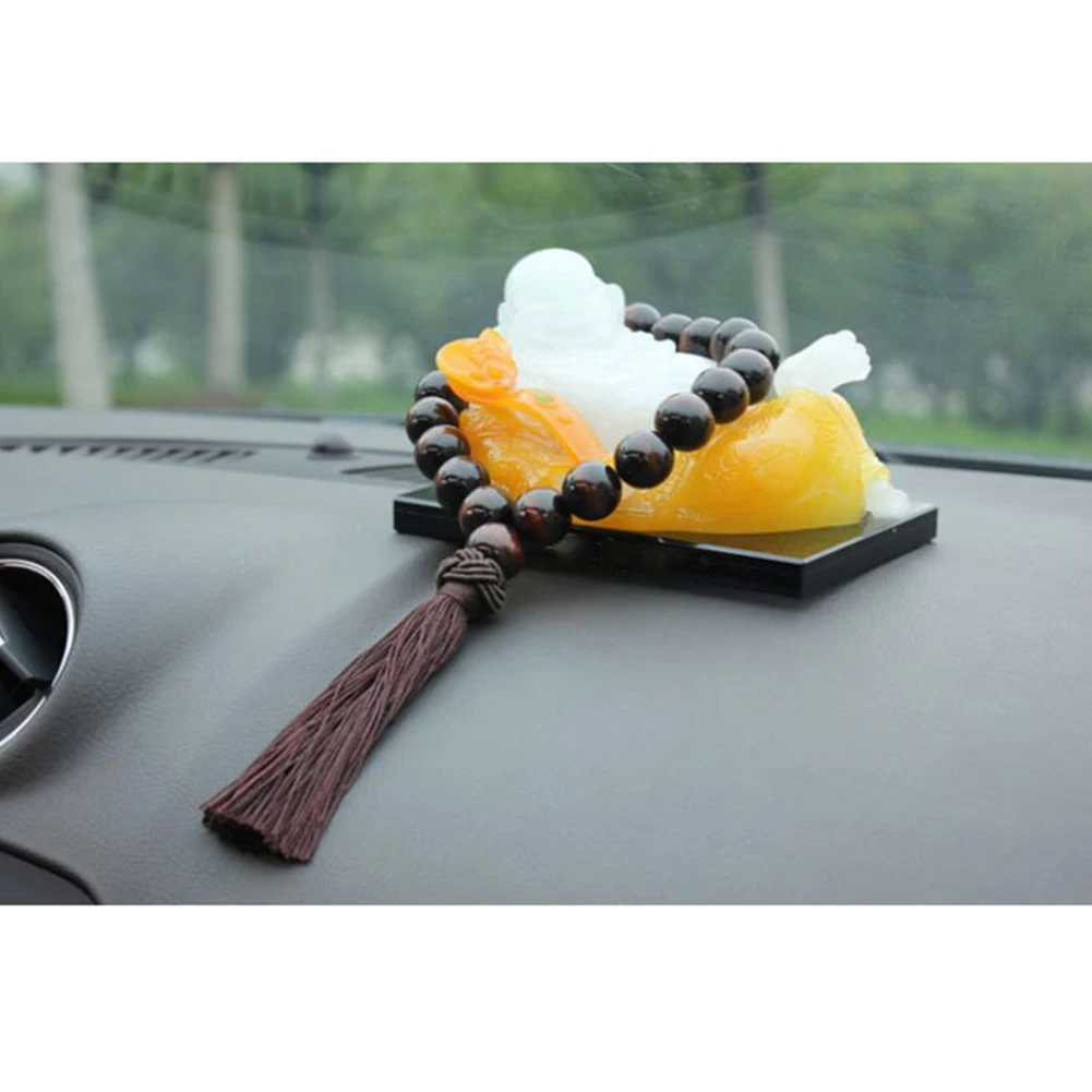 Wood Buddha Beads Car Rearview Mirror Hanging Pendant Interior Decor Ornament