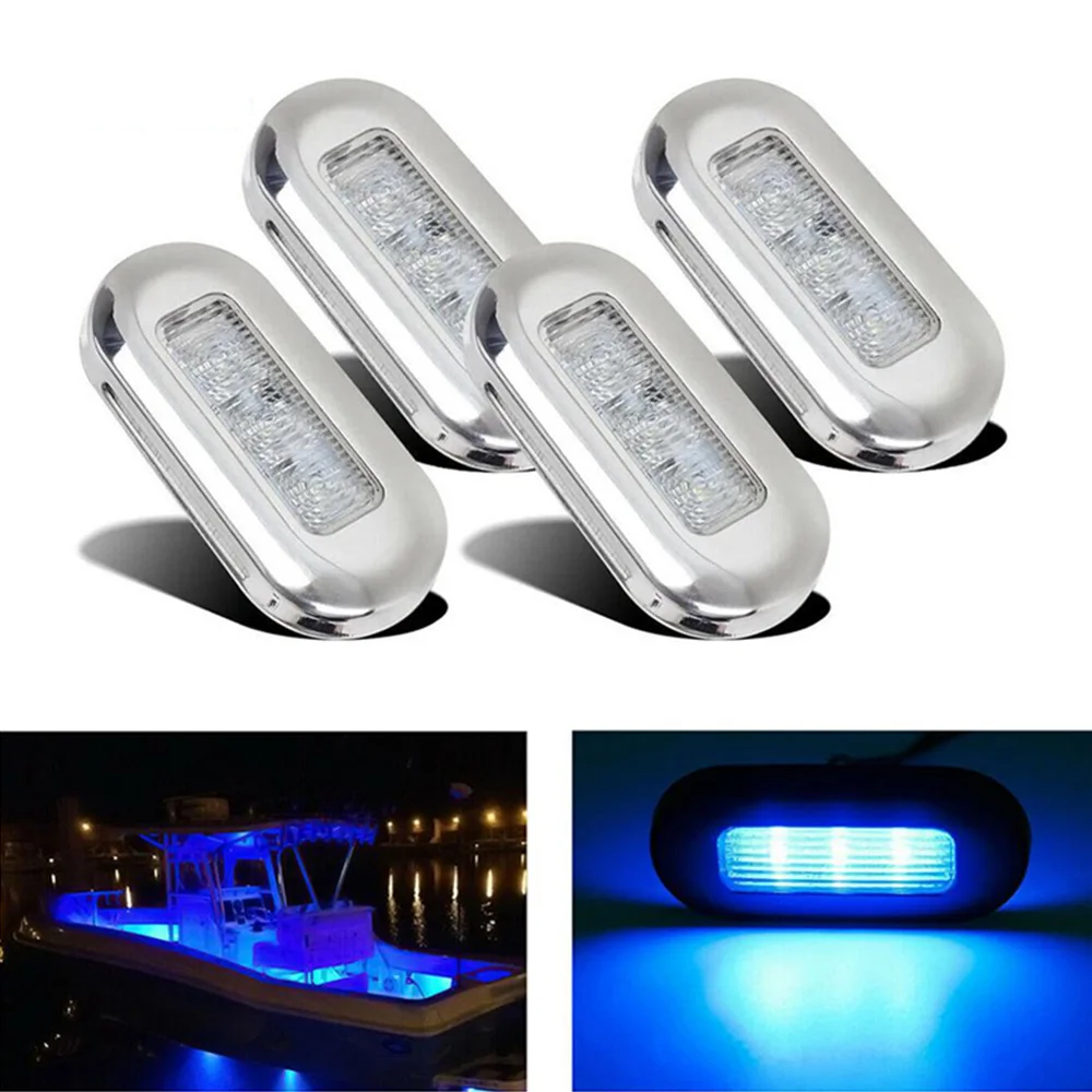 Luz LED de popa para barco marino, indicador de cortesía marina, señal de giro, lámpara trasera, accesorio para yate, 4 piezas, 12V