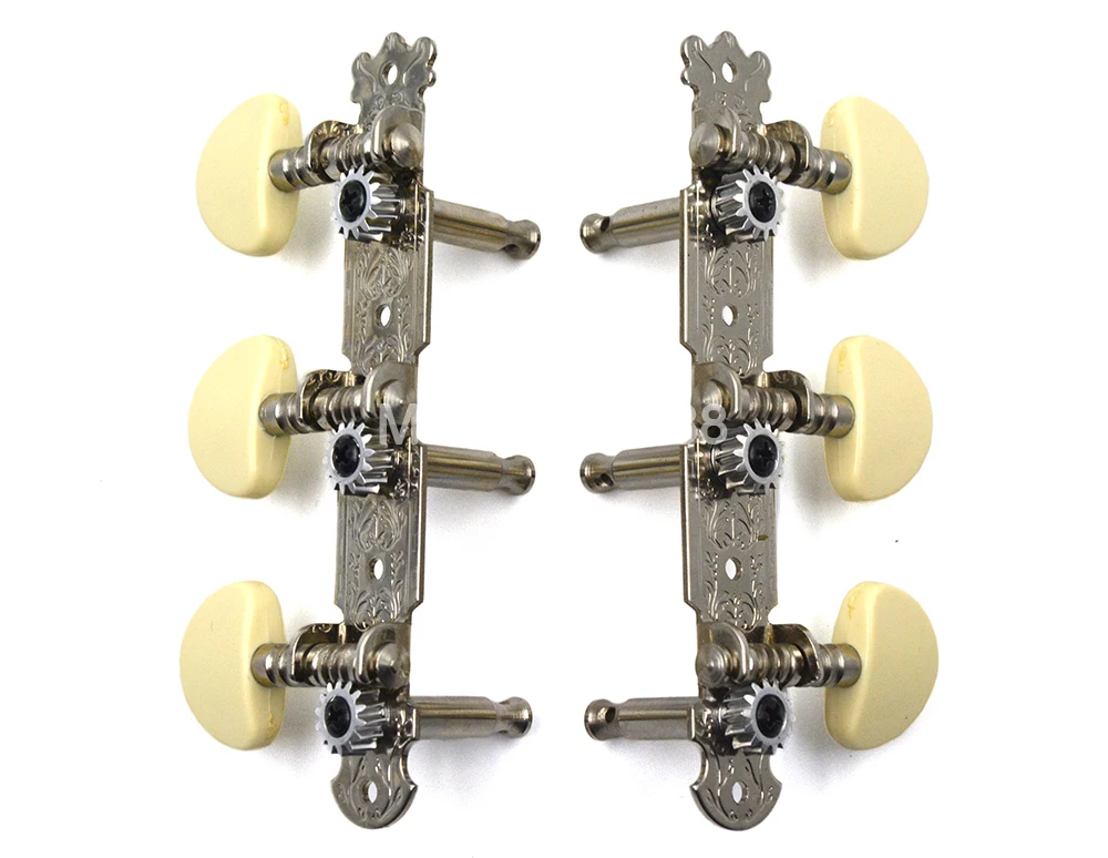 Alice APD-017W Classical Guitar Tuning Pegs Open Gear Tuners Machine Head Short ABS Semicircle Button