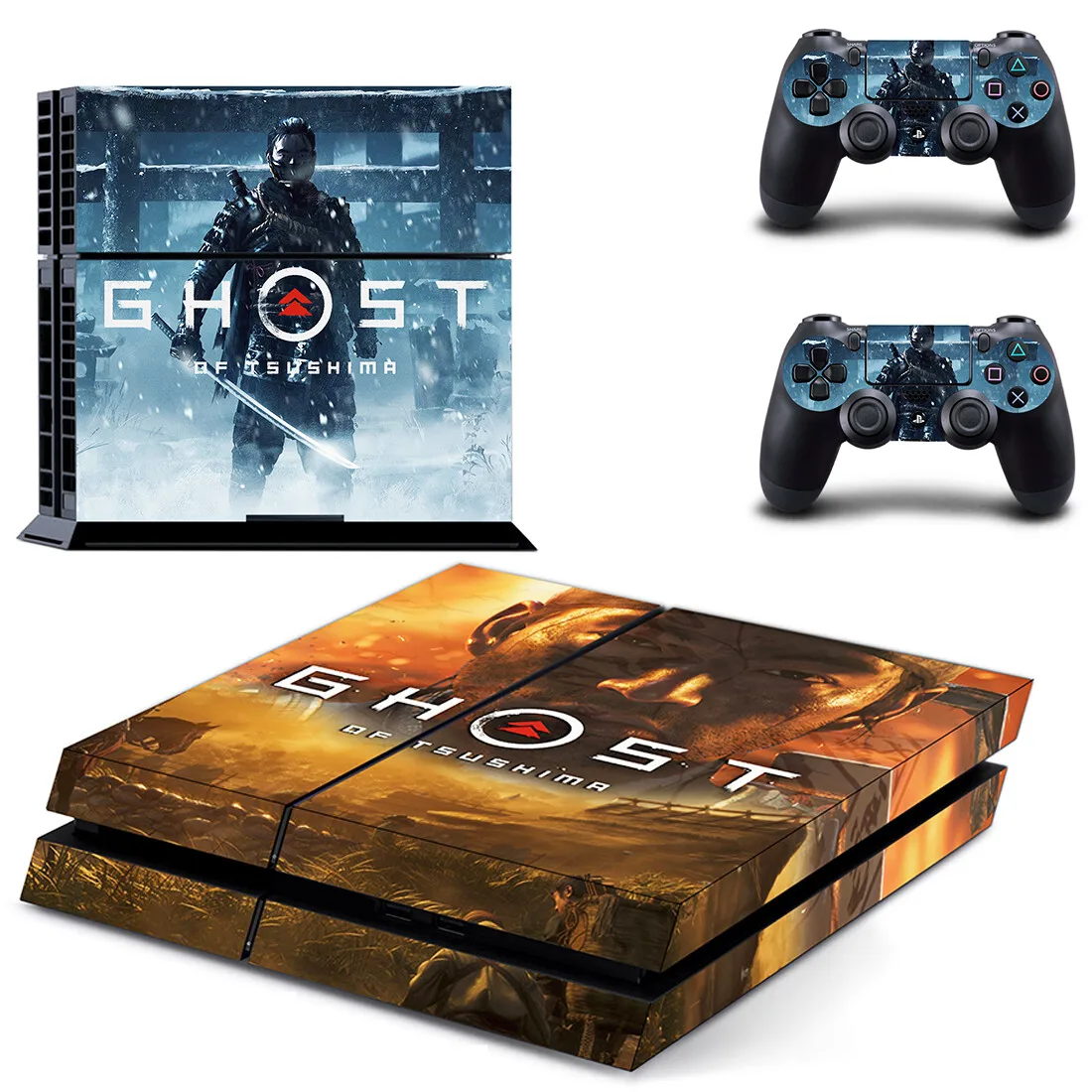 Ghost Of Tsushima PS4สติกเกอร์ Play Station 4สติกเกอร์ผิวสำหรับ PlayStation 4 PS4คอนโซลและคอนโทรลเลอร์สกินไวนิล