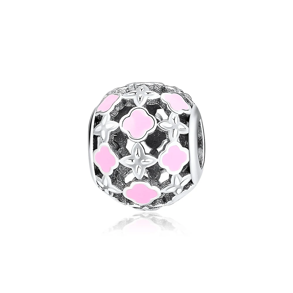 

DIY Fits for Europe Charms Bracelets Necklace 925 Sterling Silver Openwork Floral Beads Jewelry Free Shipping