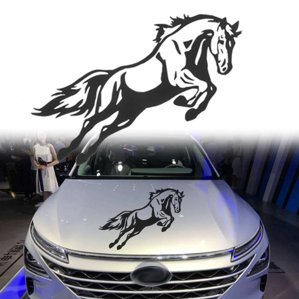 New 19*15CM Universal Waterproof Reflective Car Sticker Jumping Horse Car Body Window Decal Funny Vinyl Sticker Exterior Decor