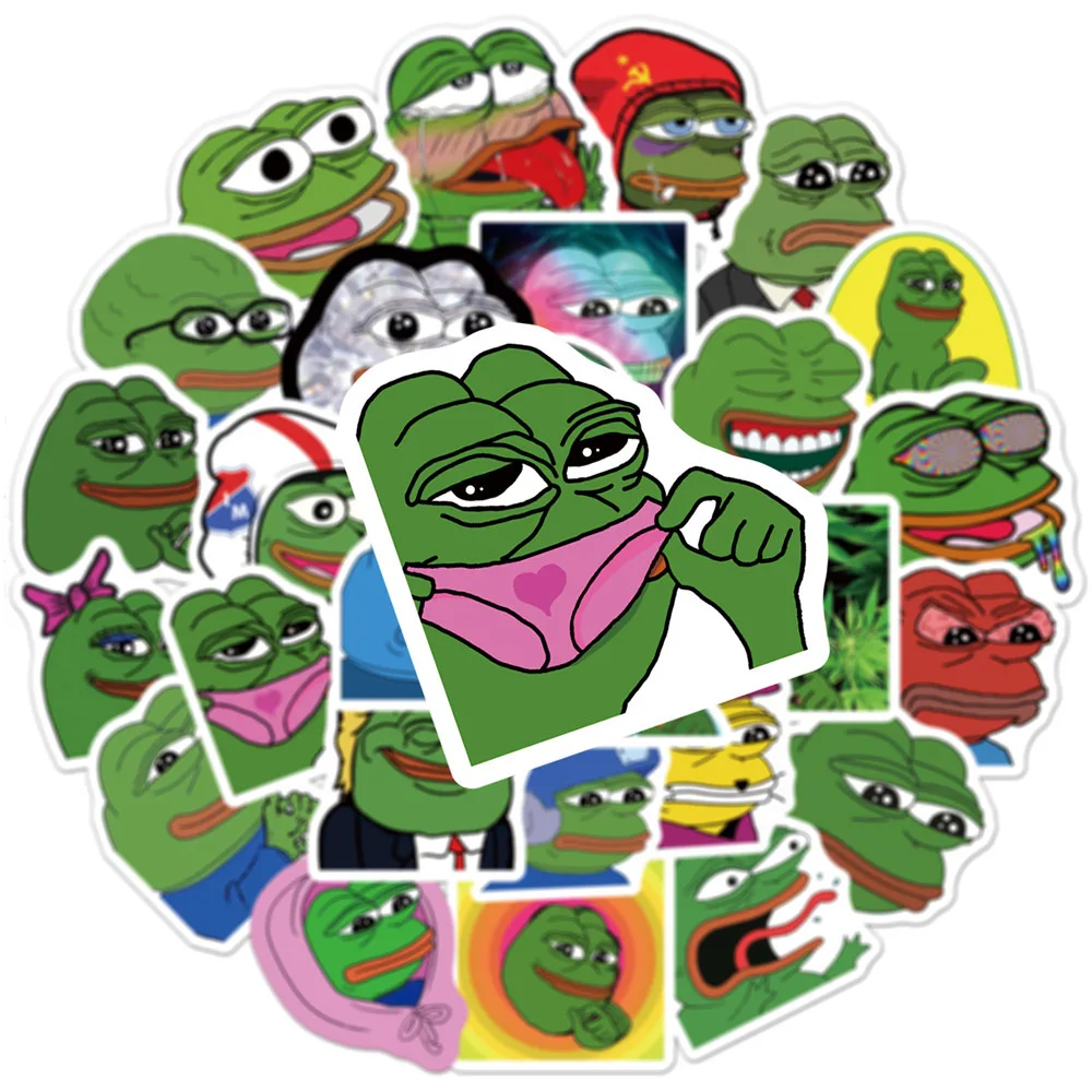 10/30/50PCS Interesting Frog PEPE Meme Graffiti Stickers DIY Scrapbook Skateboard Laptop Luggage Phone Guitar Sticker Kids Toy