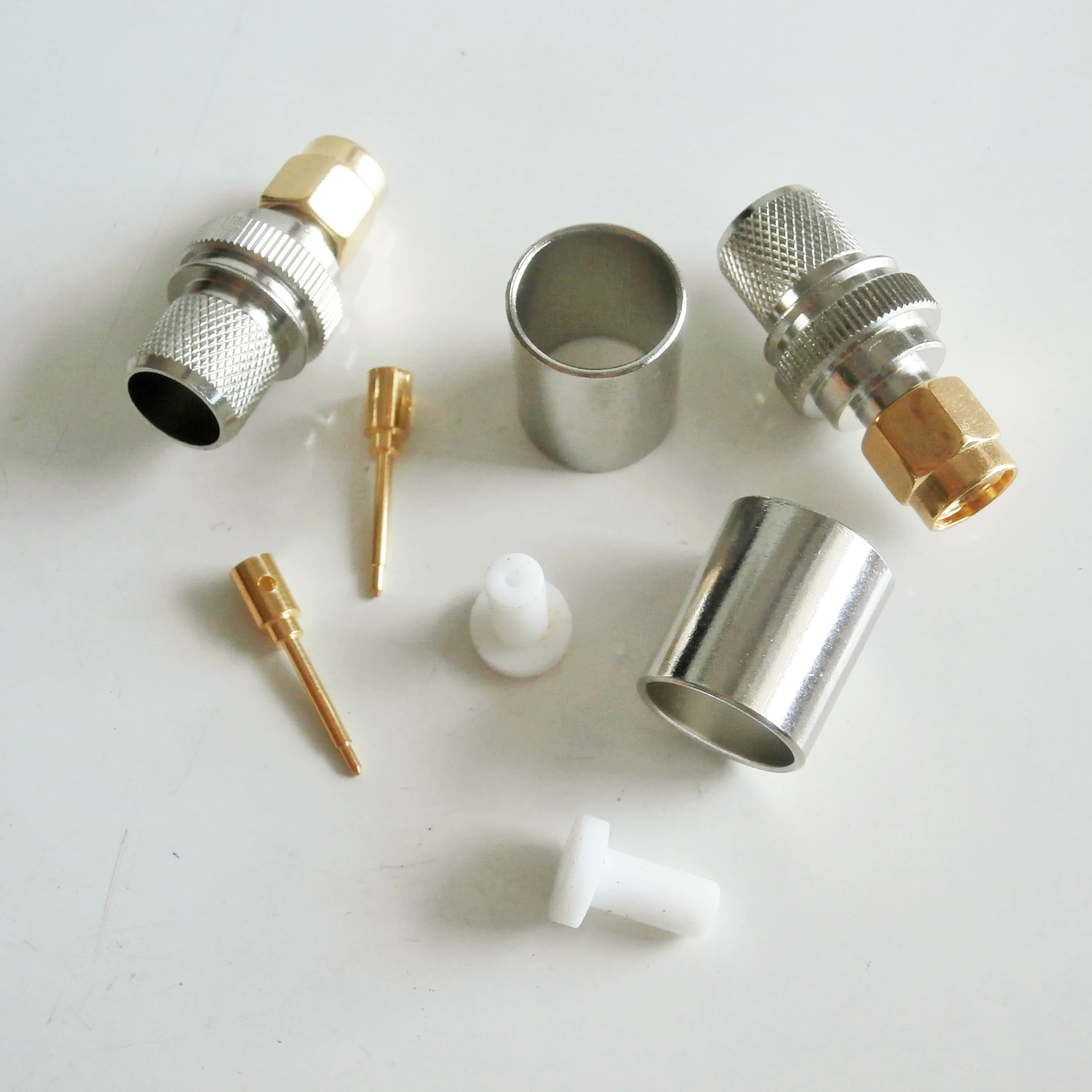 1Pcs Connector SMA Male Plug Crimp RG8 RG213 LMR400 RG214 Cable Straight Gold Plated RF Coaxial