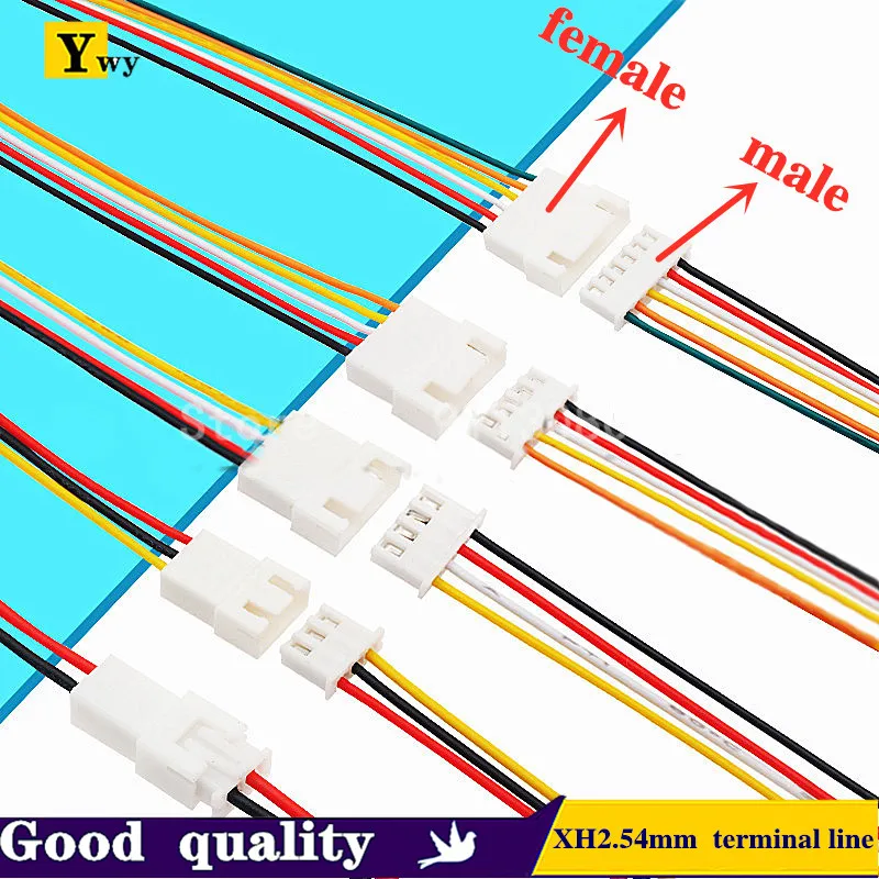 5Sets XH2.54mm Plug-in Terminal Line 2P 3p 4P 5P 6P Male and Female Butt Connection Cable Air To Plug-in Connector