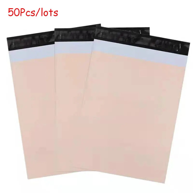 Apricot Color 50Pcs/lots Mailer Courier Bag Eco-Friendly Biodegradable Express Shipping Bags Self Seal Waterproof Clothes Pouch