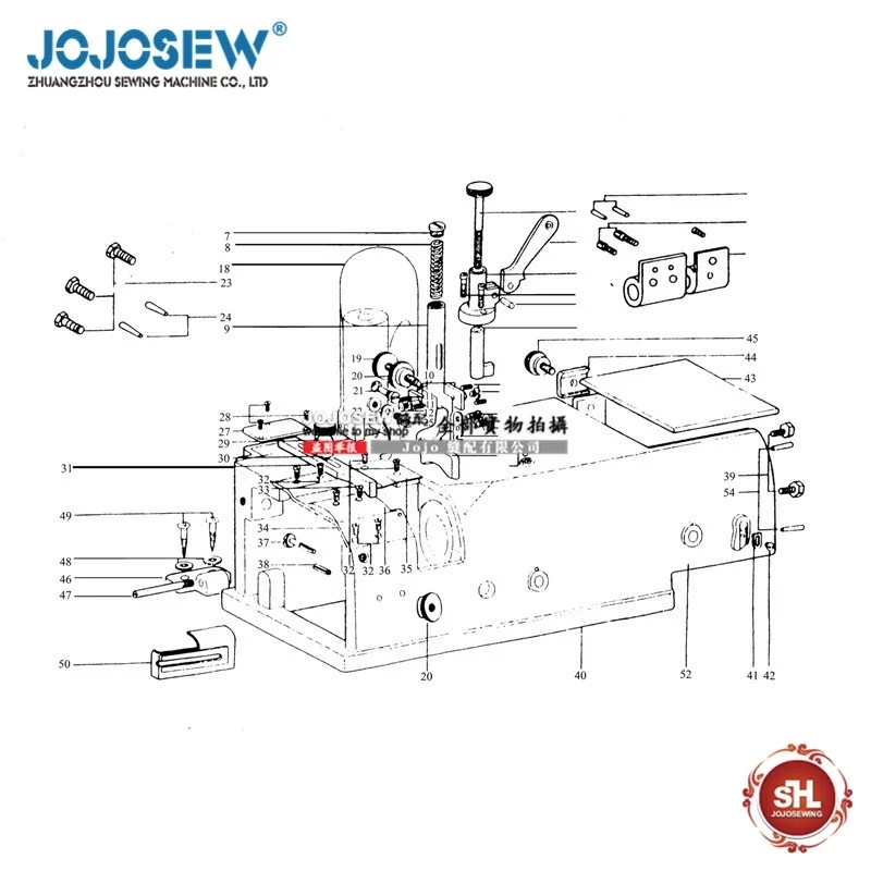 Adjustable angle of 45 degrees the special presser foot of leather skiving machine it is figure 1-16