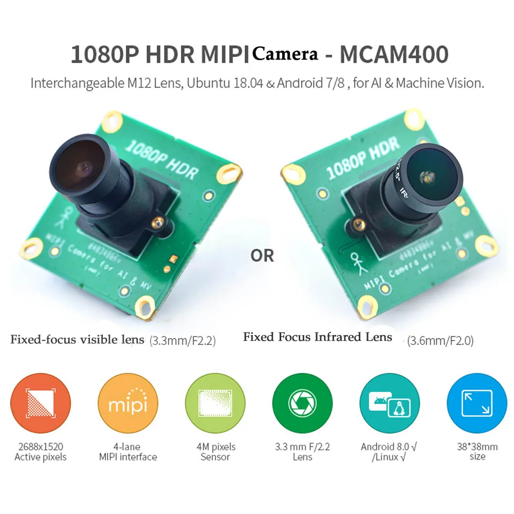 1080P HDR MIPI Camera - MCAM400 Support NanoPC-T4 NanoPi M4v2/M4V IR Filter/o IR Filter