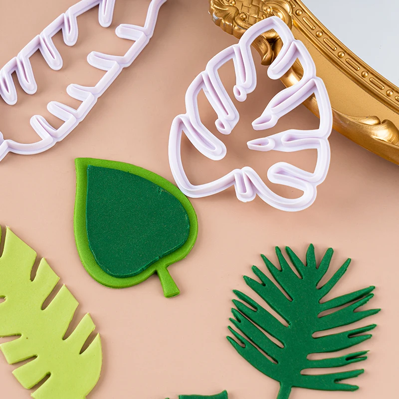 4pcs/set of Leaf Mold Clay Polymer Plant Leaf Printing Cutting Die DIY Ceramic Clay Sculpture Tropical Leaf Modeling Tool