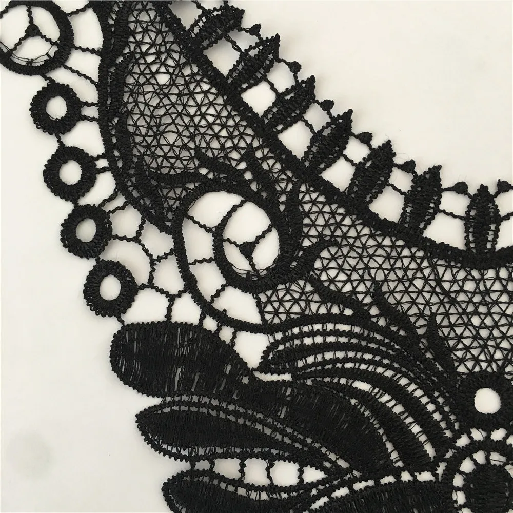 Black Lace Collar Trim DIY Embroidery Lace fabric Laces Applique Sewing Trim craft Materials Dresses Accessories 1pcs sele