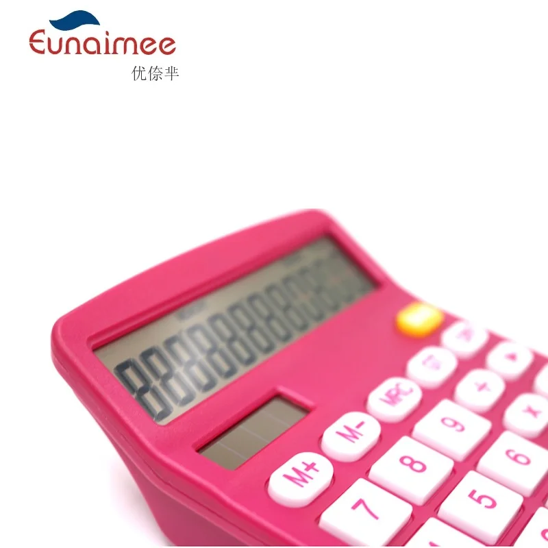 Calculadora de mesa de 12 dígitos grandes botões ferramenta contabilidade de negócios financeiros rosa cor vermelha para escritório escola presente