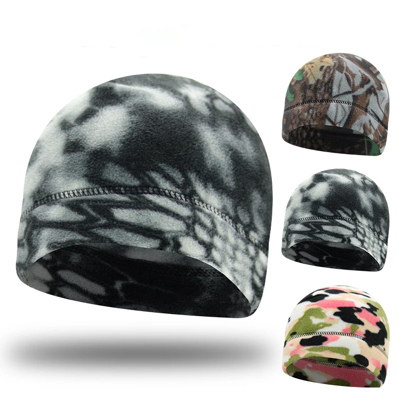 Winter Cap for Men Beanie Marine Corps Tactical Camouflage Thickened Women Warm Sports Windproof Elastic Polar Fleece