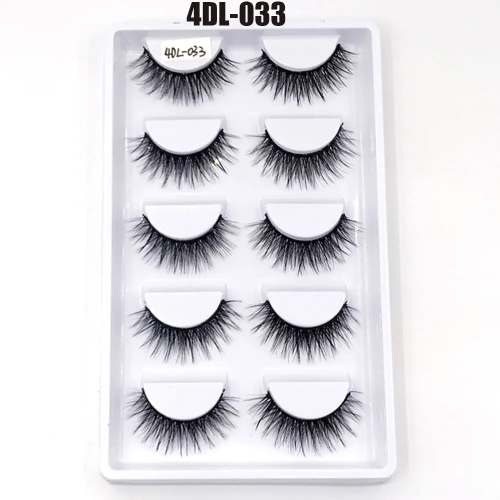 Outils de maquillage pour les yeux sans cruauté animale, cils naturels longs 4D en fausse fourrure de vison, volume complet, cils épais, extensions de cils