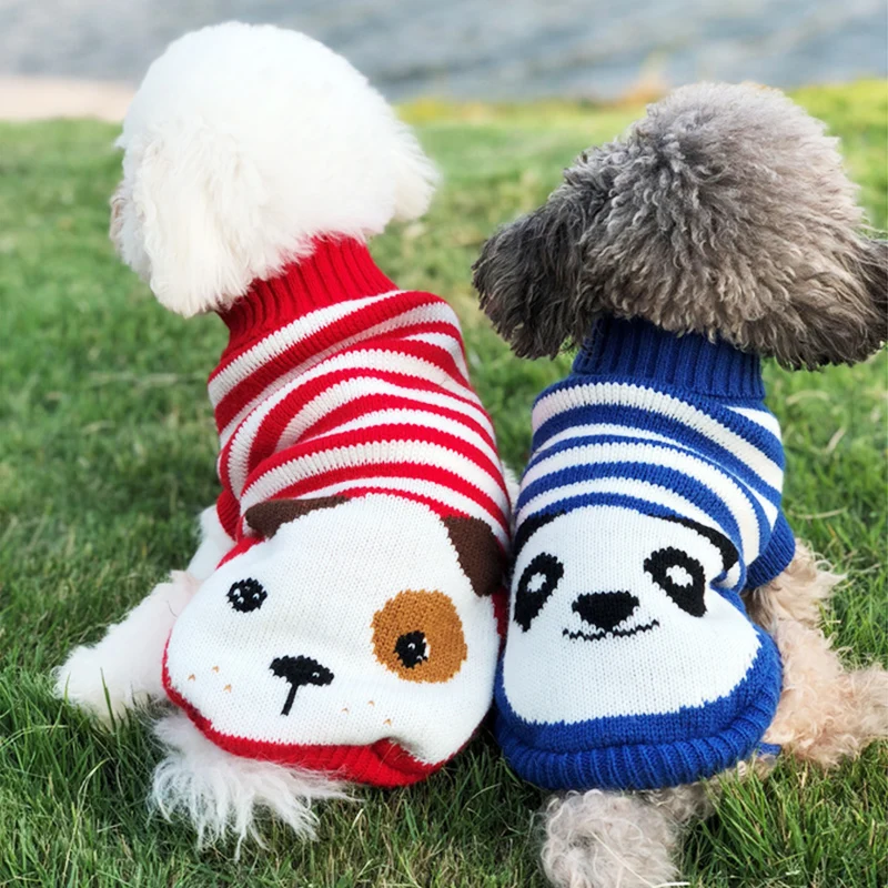 Christmas Dog Clothes for Small Medium Dogs Knitted Cat Sweater Pet Clothing for Chihuahua Bulldogs Puppy Pet Costume Warm Coat