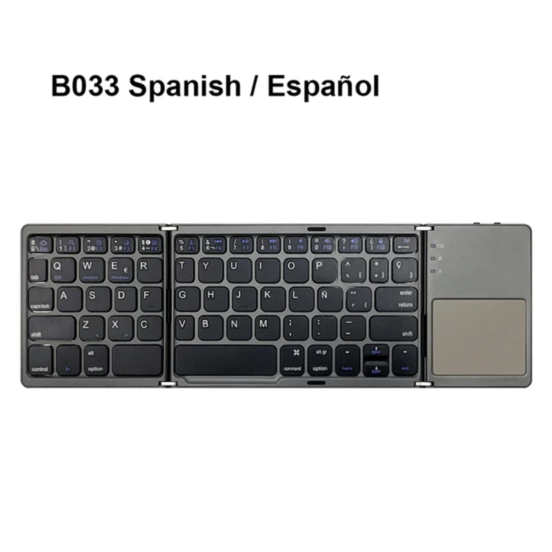 

A9LC Foldable Bluetooth Keyboard Dual Mode Bluetooth & Wireless Keyboard with Touchpad Mouse for Windows PC Tablet