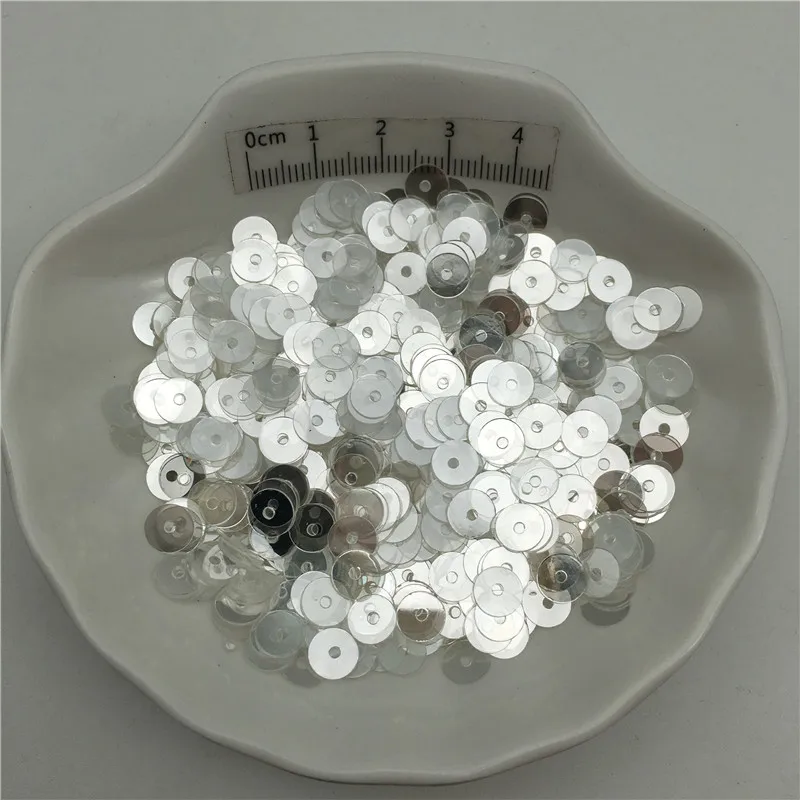 10g Silver-base 3mm 4mm 5mm 6mm 8mm Flat Round Sequins Glitter Paillettes For Clothes,Shoes.Kids DIY.Crafts Handmade Accessory