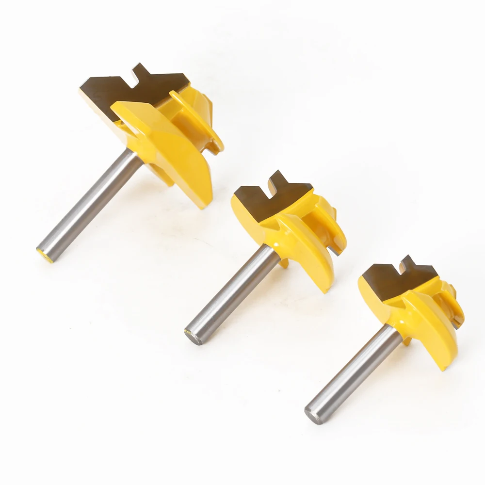 45 Degree Lock Miter Router Bit 1/4 6mm Shank Woodworking Tenon Milling Cutter Tool Drilling Milling For Wood Carbide Alloy