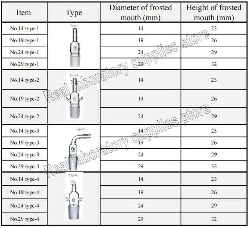 1pcs Laboratory Glass Bend Nozzle Plug, Exhaust Joint 14# 19# 24# 29#  Used with Glass Chromatography Column