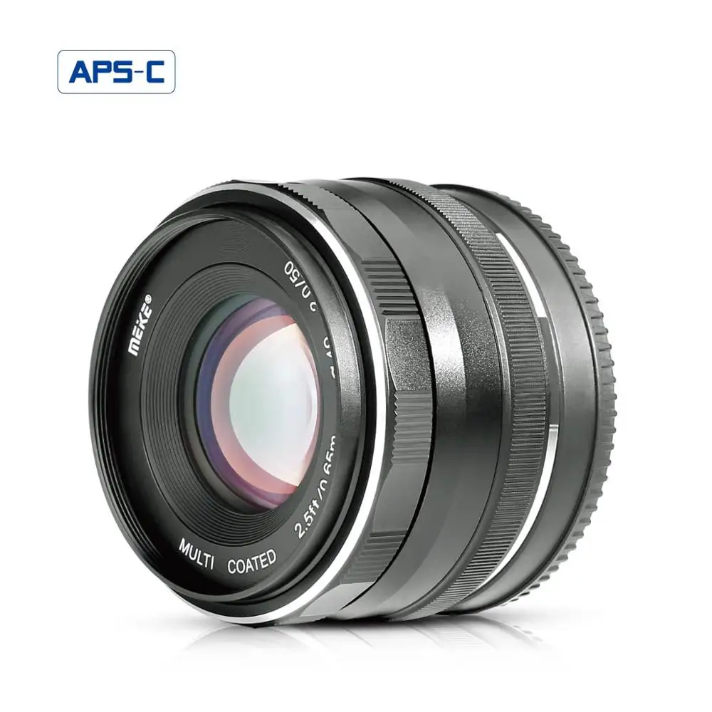 MEKE-50mm f2.0 고정 수동 초점 렌즈, 소니 E 마운트 미러리스 카메라 a6300/a6000/a5100/a5000/NEX7/NEX6/NEX5n 용 