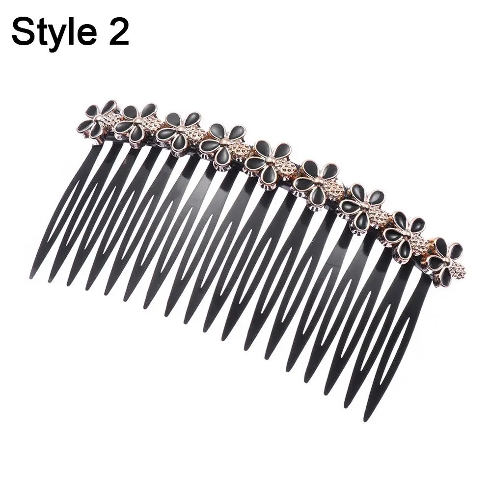 

20 Teeth Girls Headwear Hairband Hair Clip Inserted Hair Comb Rhinestone Buttons Bangs Hairpins