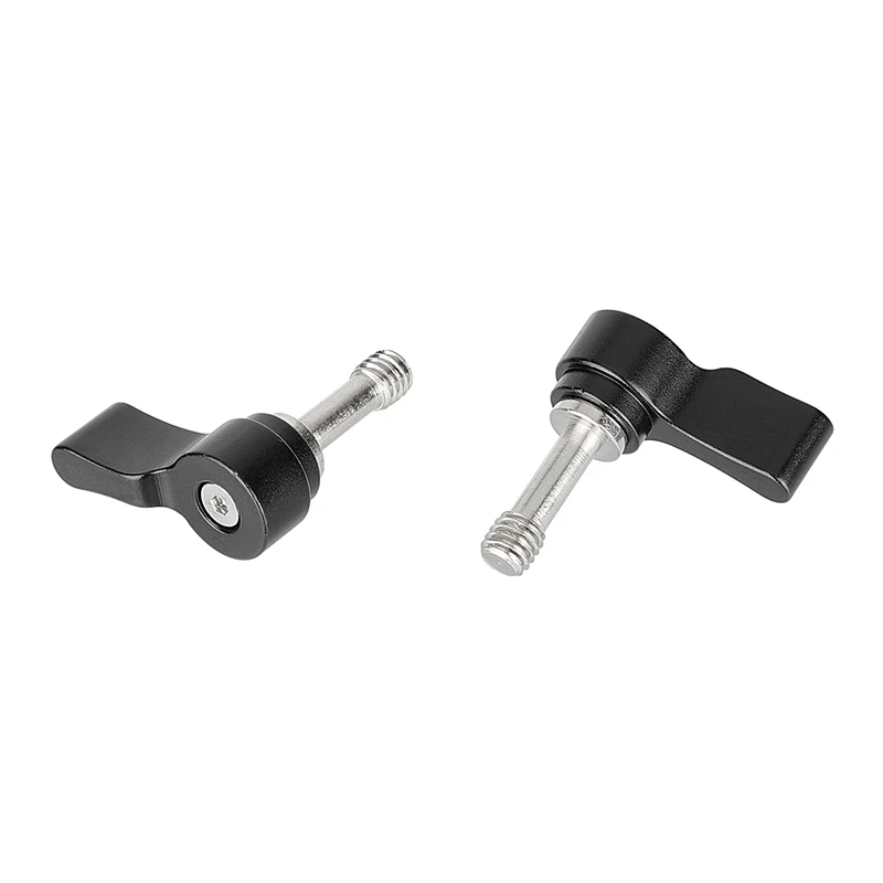 HDRIG M6 Threading Ratchet Wingnut Assembly Rotating Knob (Black 2 Pieces) 5.5mm M6 male thread For Locking 15mm rod Clamp