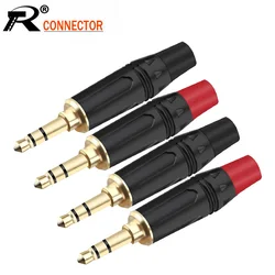 2 sztuk 3 polacy Stereo 3.5MM Jack męskie złącze wtykowe drut lutowniczy złącze pozłacane 3 Pin 3.5MM wtyczka słuchawki słuchawki DIY