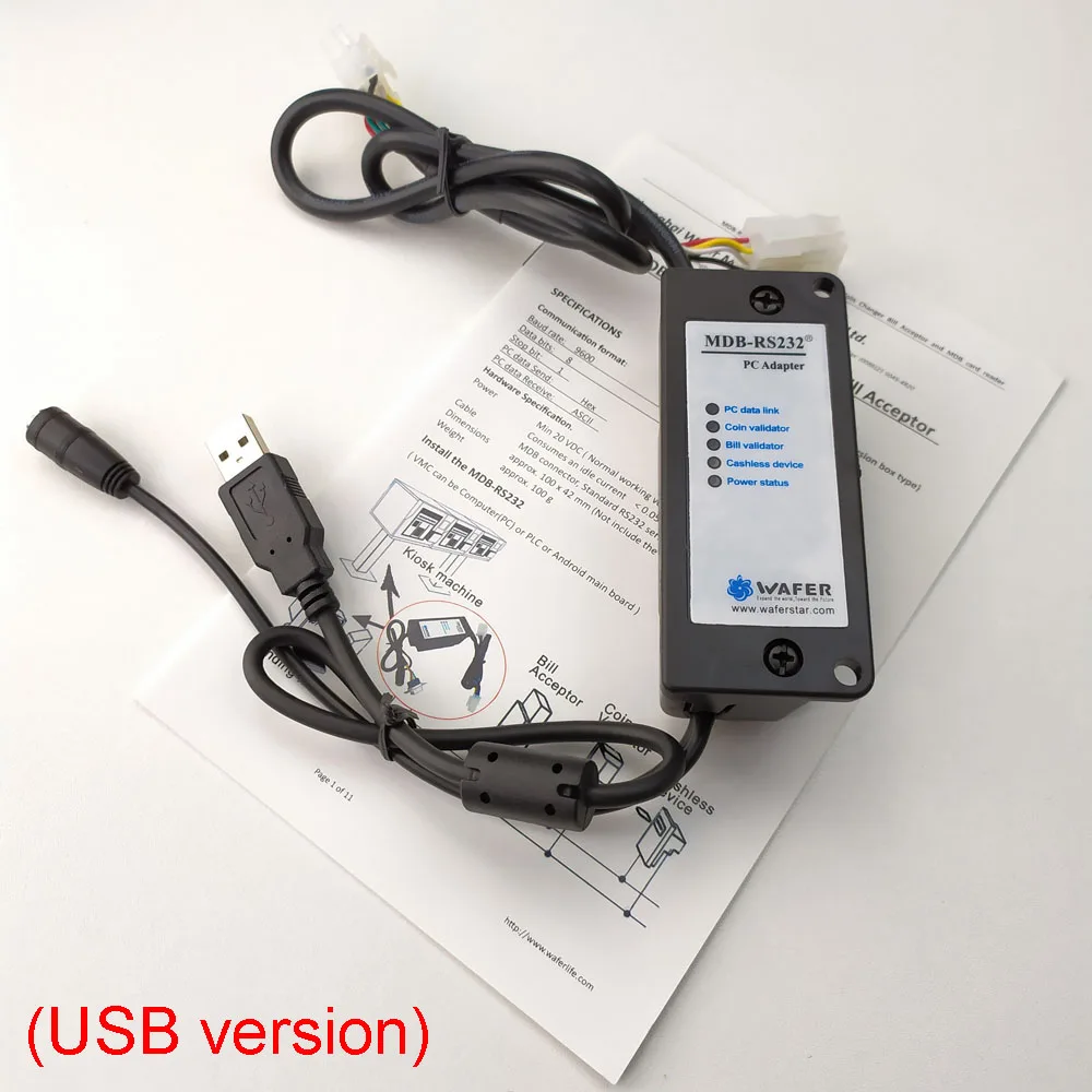 New 2020 USB Version MDB-RS232 device to convert the MDB coin validator data to PC RS232 for Vending machine