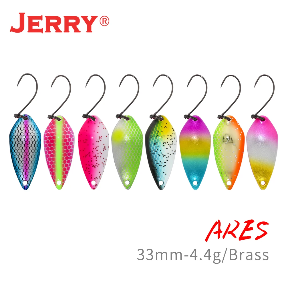 Jerry Ares Trour Metal Spoon Micro Fishing Lures 4.4g Artificial Wobbler Bait Trout Bass Spinner Pesca Tackle