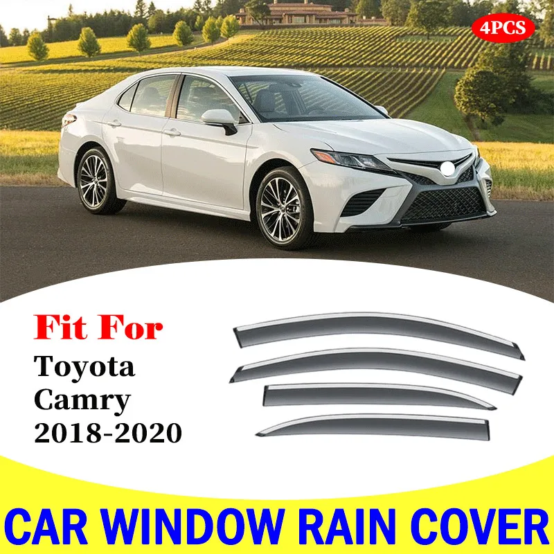 

For Toyota Camry 2018-2020 Car Window Visor Wind Deflector Rain Sun Visor Shield Cover Awnings cover Car Accessory 4pcs